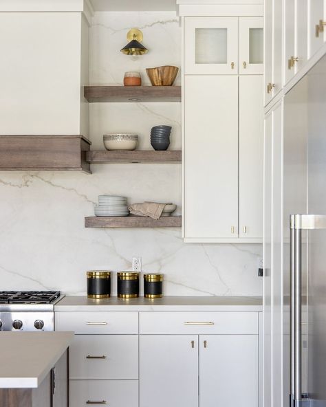 Maven Design Co. | If you love to host or often have people over for get-togethers, this is something to remember while in the building process. Storage for... | Instagram Full Height Backsplash, Building Process, Marble Backsplash, Something To Remember, The Building, White Kitchen, Organization Hacks, If You Love, Save You