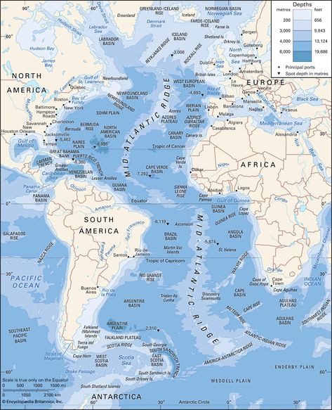 Atlantic Ocean | Definition, Map, Depth, Temperature, Weather, & Facts | Britannica Ocean Definition, Mid Atlantic Ridge, Atlantic Ocean Map, Seafloor Spreading, North Atlantic Ocean, São Miguel Island, Europe Continent, Thingvellir National Park, Geography Map