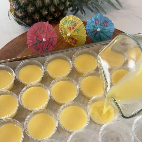 Pineapple Jello Shots, Pineapple Jello, Pineapple Soft Serve, Pudding Shots, Character Dining, Disney Treats, Festive Desserts, Dole Whip, Shot Recipes