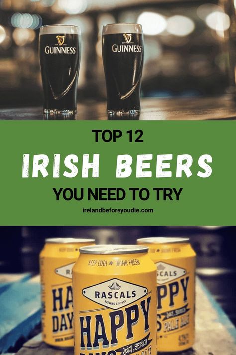 Sure enough, Ireland is world-famous for its beer, so here are the twelve best Irish beers that everyone should try in Ireland. #Irishbeer #Irishalcohol #Guinness Irish Dinner, Dublin Pubs, Best Of Ireland, Specialty Beer, Beer Serving, Irish Beer, Sour Beer, Guinness Beer, Irish Food