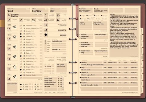 Dnd Character Notebook Ideas, Dm Notes Template, Dnd Journal Pages, Dnd Note Taking, Dnd Character Sheet Template Free, Dnd Sheet, D D Character Sheet, Dnd Notebook, Rpg Character Sheet