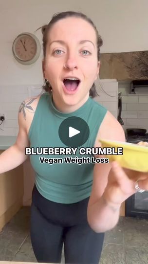 23K views · 379 reactions | 5 MINUTE BLUEBERRY CRUMBLE 🫐 Oil Free & Low Calorie Density!! Vegan,

This is what I eat when I'm craving dessert for breakfast 🔥 it's super sweet and only takes minutes to make!

Ingredients
1.5 cup blueberries (I used frozen)
1 tsp cornstarch
1 tsp lemon juice
3/4 cup oats
1 ripe banana
1 tsp cinnamon
1 tbsp peanut butter powder (optional)
1 tsp vanilla
Pinch of salt

1. Add blueberries, cornstarch and lemon juice to a microwave safe dish. Mix and microwave for 1-2 minutes.

2. Combine the rest of the ingredients and mix well. Crumble it over the top of your blueberries and pop it back into the microwave for 2-3 minutes!

If you want some more delicious vegan sweet treat recipes that I ate to lose 60lbs, then check out my Vegan Oil Free Valentine's Day Sweet Crisps Desserts, Good Protein Foods, Microwave Oatmeal, Calorie Density, Breakfast Blueberry, Chop Salad, Butter Powder, Dessert For Breakfast, Blueberry Oat