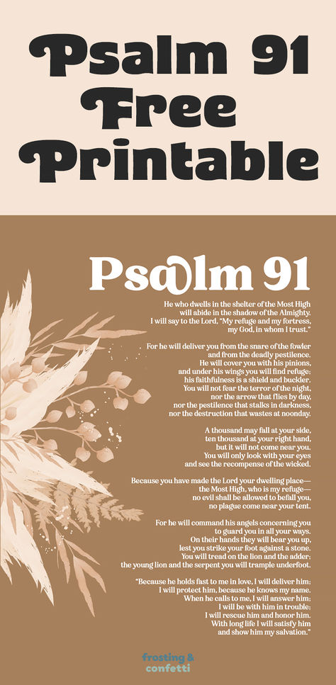 Get our beautiful Psalm 91 printable for free and experience the comforting and empowering words of God. Print it out, frame it, and be reminded of His protection and grace every day. Claim the promises of Psalm 91 and start living with renewed faith and strength. 91st Psalm, Psalm 91 Prayer Of Protection, Psalm 91 Printable, Inspirational Advice, Psalm 91 Prayer, Words Of God, Psalms 91, Prayer For Protection, Christian Relationships