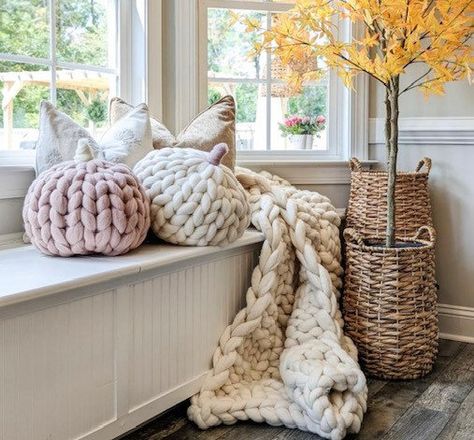 Cottagecore Apartment Decor, Cottagecore Apartment, Fall House Decorations, House Improvement, Fall House, Autumn Room, Chunky Knit Pillow, Fall Classroom Decorations, Fall Bedroom Decor