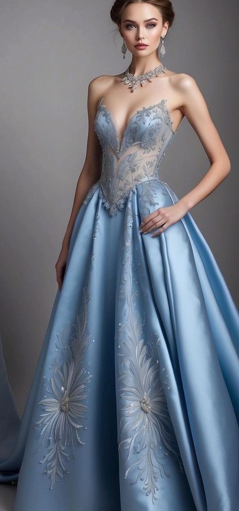 Oscar Gowns Academy Awards, Oscar Gowns, Dreamy Gowns, Perfect Dresses, Blue Outfits, Fantasy Dresses, Blue Ice, فستان سهرة, Charity Event