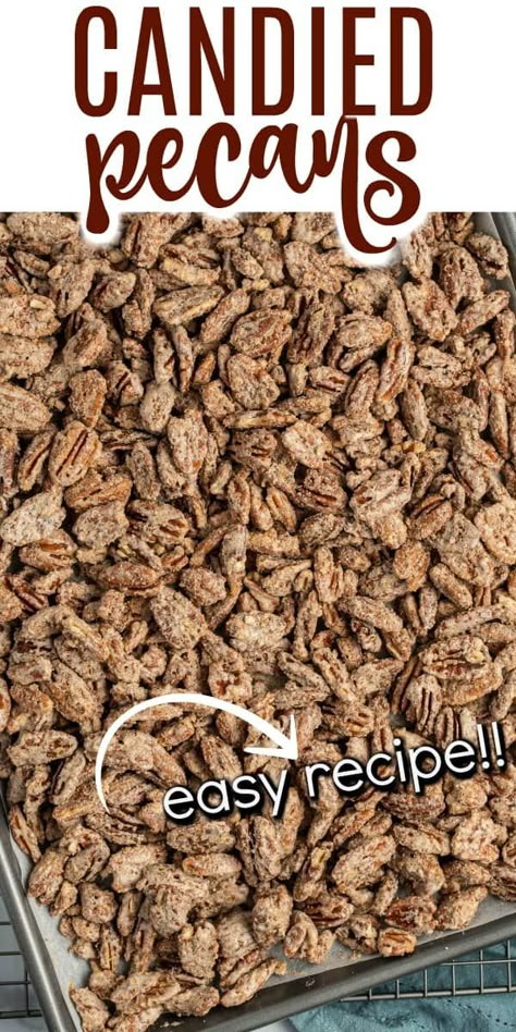 Crunchy and sweet Candied Cinnamon Pecans are a welcome treat anytime of year! Add these candied nuts to your holiday baking list or roast a batch whenever you need a tasty treat to share with loved ones. Cinnamon Pecans Recipe, Appetizers Fruit, Holiday Entertaining Food, Holiday Baking List, Cupcake Ice Cream, Baking List, Cinnamon Pecans, Cinnamon Candy, Nut Recipes