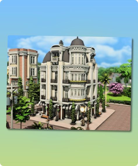 Sims 4 House CC: Luxury Boutique   French Apartments Apartments Sims 4, Sims 4 House Cc, Sims 4 House, Parisian Architecture, Sims 4 Cc Download, French Apartment, Christmas Apartment, Best Sims, Sims 4 Houses