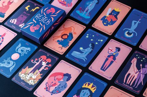 Tarot Reference, Horoscope Signs Dates, Cards Illustration, Unique Tarot Decks, Game Card Design, Board Game Design, Playing Cards Design, Senior Project, 카드 디자인