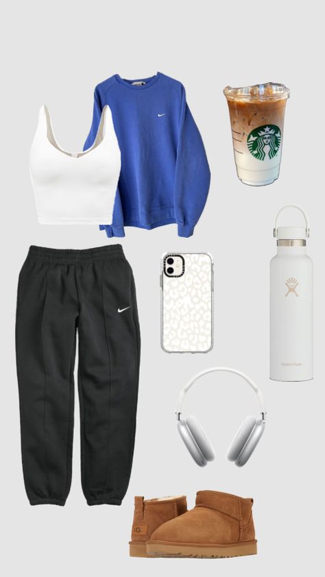 Sweat Pants Outfit For School, Sweat Pants Outfit, Sweatpant Outfits, Pants Outfit For School, Outfit For School, Casual Preppy Outfits, Outfit Inspo Casual, Cute Lazy Outfits, Cute Lazy Day Outfits