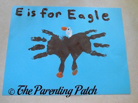 E Is for Eagle Handprint Craft                                                                                                                                                                                 More Eagle Handprint Craft, E Is For Eagle, Letter E Art, Handprint And Footprint Crafts, Make A Letter, Letter E Craft, Eagle Craft, Abc Crafts, Footprint Crafts