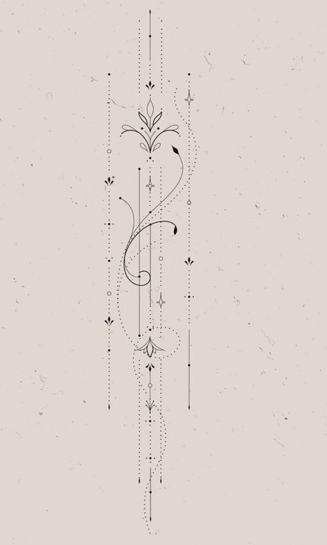 Spiritual Spine Tattoos For Women, Clavical Tattoos, Womens Sternum Tattoo Ideas, Women Spine Tattoo Ideas, Nature Spine Tattoo, Fineline Spine Tattoo, Delicate Sternum Tattoo, Unalome Tattoo, Tattoo Hand