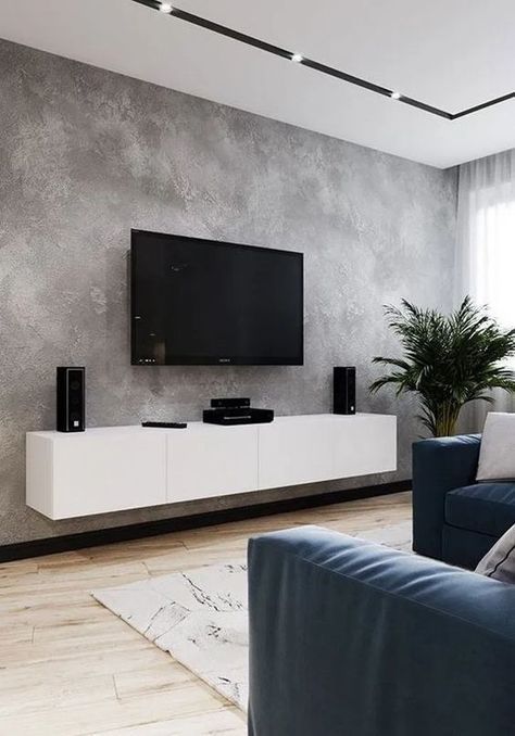 Gray Living Room Design, Design Tv, Living Room Tv Unit Designs, Living Room Tv Unit, Tv Room Design, Tv Wall Design, Living Room Tv Wall, Living Room Decor Apartment, Living Room Grey