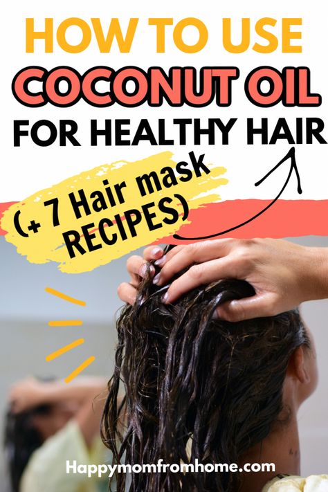 How To Fix Dry Frizzy Damaged Hair, Split End Hair Mask, Homemade Hair Mask Recipes, Repair Hair Breakage, Hair Care Diy, Homemade Hair Masks, Dry Hair Mask, Coconut Oil Hair Mask Diy, Beauty Tips Hair