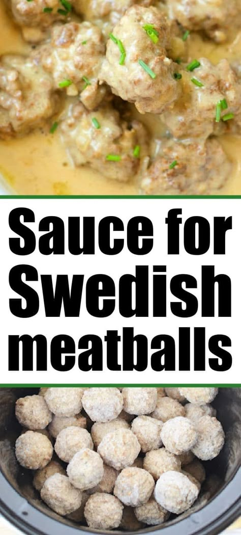 Easy Swedish meatball sauce with sour cream. Use homemade or frozen meatballs with this homemade sauce. Serve over egg noodles or potatoes. Swedish Meatballs Sour Cream, Easy Swedish Meatball Sauce, Swedish Meatball Sauce Recipe, Sauce With Sour Cream, Meatballs Sauce Recipe, Swedish Meatball Sauce, Easy Swedish Meatball Recipe, Homemade Swedish Meatballs, Frozen Meatball Recipes