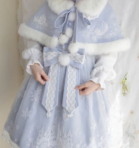 Lotia Fashion, Winter Oc, Cute Winter Dress, Male Elsa, Lolita Outfits, Cute Coats, Old Fashion Dresses, Dress Design Sketches, Kawaii Fashion Outfits