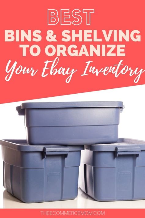 Best Shelves & Bins for Organizing Ebay Inventory - Inventory Organization Storage, Ebay Inventory Organization, Bins For Organizing, Vinyl Record Storage Box, Shipping Ideas, Ebay Office, Record Storage Box, Inventory Organization, Industrial Shelving Units