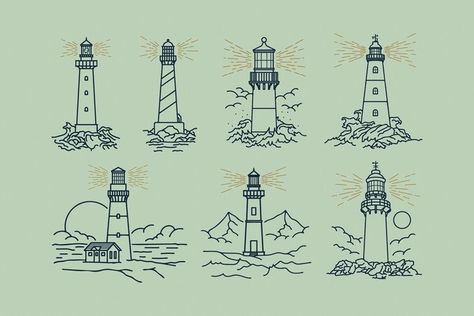 Minimalist Tattoo Lighthouse, Lighthouse Outline Drawing, Lighthouse Line Tattoo, Maine Lighthouse Tattoo, Lighthouse Ship Tattoo, Lighthouse Fine Line Tattoo, Lighthouse Illustration Simple, Fine Line Lighthouse Tattoo, Lighthouse Line Art