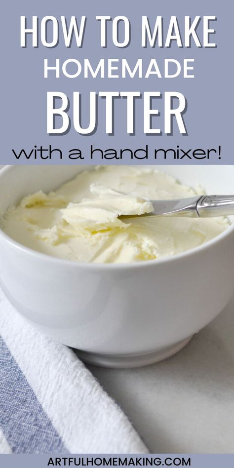 Homemade Heavy Cream, Butter From Scratch, Butter Recipes Homemade, Diy Butter, Make Butter, Cultured Butter, Making Butter, Yogurt Maker, Homemade Butter