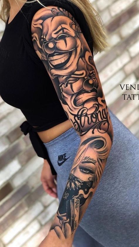 42 Tattoo, Chicanas Tattoo, Chicano Tattoos Sleeve, Catrina Tattoo, Full Leg Tattoos, Gangsta Tattoos, Girl Arm Tattoos, Chicano Style Tattoo, Chicano Tattoos