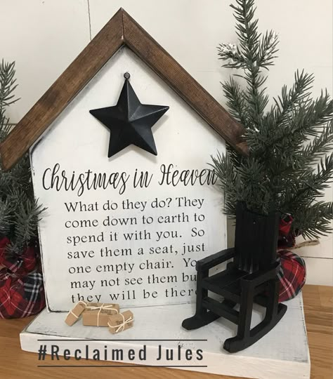 Christmas In Heaven Diy, Memorial Gift Diy, Wooden Diy Crafts, Wooden Diy Projects, Christmas Booth, Memory Ideas, Christmas Crafts For Adults, Christmas In Heaven, Diy Crafts For Adults