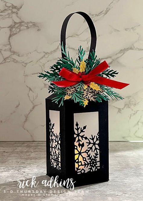 Lantern Gift, Lantern Christmas, Lantern Ideas, Christmas Lantern, Last Minute Christmas Gifts, Cricut Christmas, Thanksgiving Celebration, Christmas Lanterns, Stampin Up Christmas