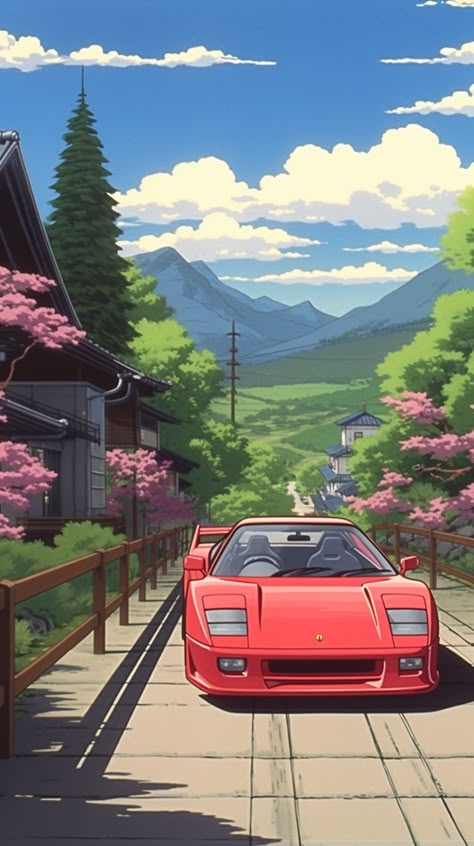 Ghibli Inspired Wallpaper, F40 Wallpaper, Cute Purple Aesthetic, Android Wallpaper Aesthetic, Iphone Wallpaper Travel, Hip Hop Wallpaper, F1 Wallpaper Hd, Cool Car Drawings, Automotive Artwork