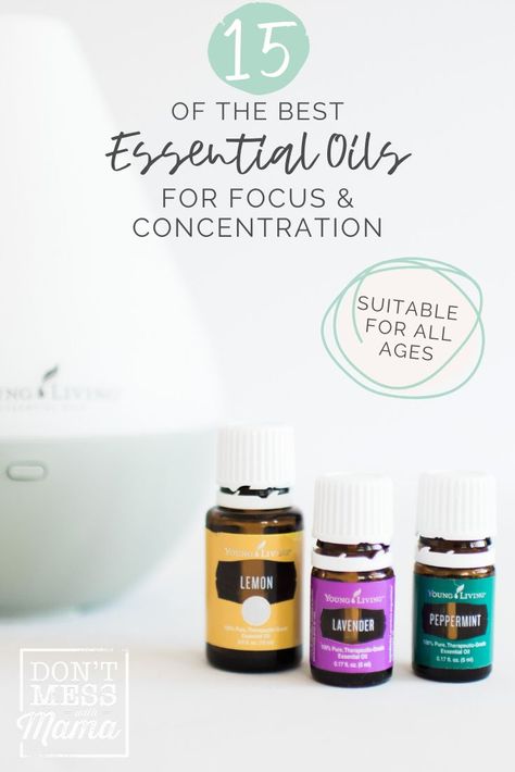 Oils For Focus And Concentration, Concentration Tips, Essential Oils For Focus, Natural Motherhood, Focus Essential Oil Blend, Essential Oils Focus, Eo Blends, Focus Concentration, Best Essential Oil Diffuser