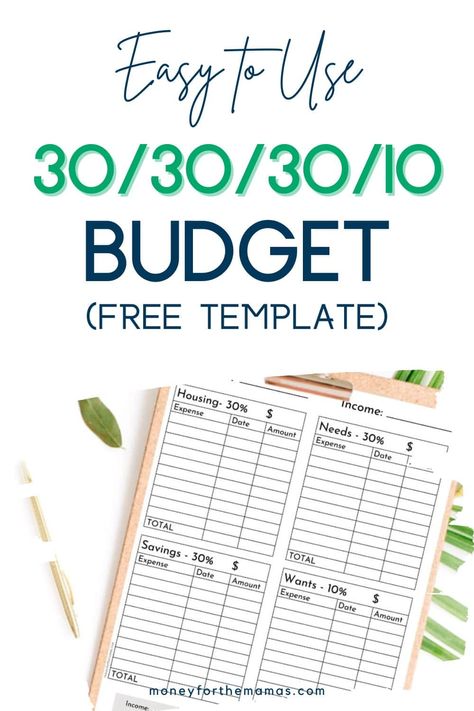 If you're looking for an easy to use budget planner, then the 30/30/30/10 budget might be just the thing you need! This budgeting method has only four budget categories, which makes it really easy for budgeting finances. Go ahead, grab your budget binder, and print this free monthly budget template (it's a free printable). And you can start mapping out your financial goals today! 70/20/10 Budget Rule, 70 20 10 Budget, 70 20 10, Family Budget Planner, Budget Percentages, Budget Planner Free, Weekly Budget Planner, Monthly Budget Printable, Printable Budget