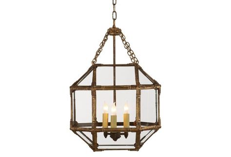 Morris Small Lantern, Gilded Iron Morris Lantern, Visual Comfort Lighting, Suzanne Kasler, Small Lanterns, Iron Lanterns, Small Pendant Lights, Casas Coloniales, Circa Lighting, Glass Ceiling Lights