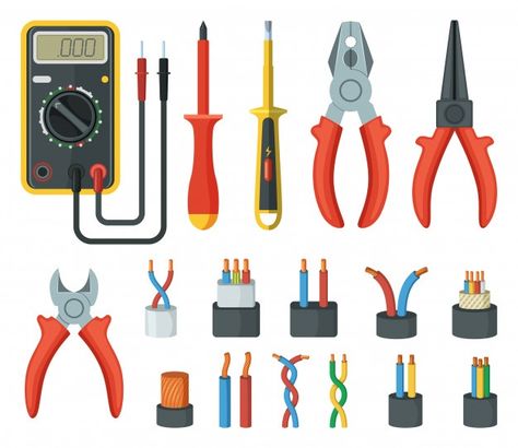 Electronic Tools, Hulk Art, Electrical Cable, Vector Technology, Engineering Tools, Power Wire, Retro Phone, Electric Tools, Electrical Installation