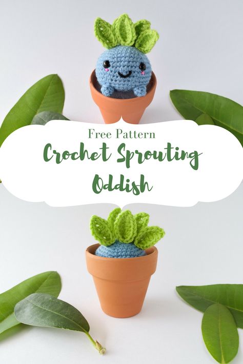 Pokemon Crochet Pattern, Pokemon Crochet, Crochet Plants, Crochet Pokemon, Diy Amigurumi, Free Pattern Crochet, Pola Amigurumi, Crochet Plant, Start Knitting