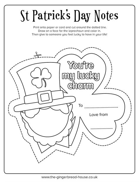 St Patricks Printables, St Patricks Activities, San Patrick Day, School Age Activities, St Patricks Day Cards, St Patricks Crafts, Notes Printable, Teacher Appreciation Gifts Diy, St Patricks Day Crafts For Kids