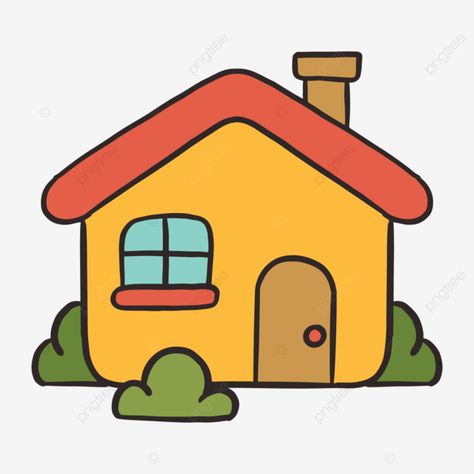 cartoon house illustration House Cartoon Image, House Cute Drawing, House Design Cartoon, Home Drawing Simple, Building Small House, Small House Cartoon, Cute House Drawing, Cute House Illustration, Small House Drawing