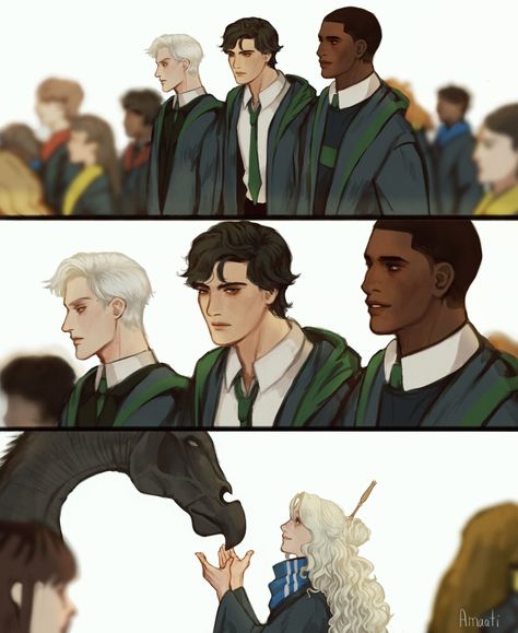 Theo X Luna Fanart, Luna And Theo Fanart, Universal Being Art, Theo And Luna, Theodore Nott Fanart, Armor Dresses, Luna Fanart, Small Comic, Scorpius And Rose