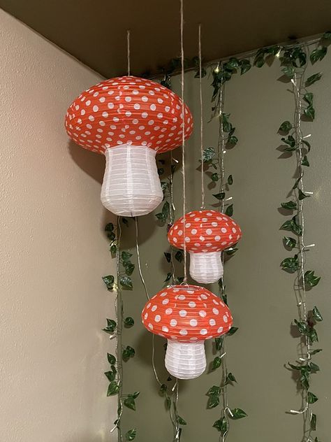 Mushroom Lanterns, Cottagecore Decorations, Fairy Mushroom, Fairy Room, Cute Cottagecore, Large Mushroom, College Dorm Room Decor, Cottagecore Fairy, College Dorm Room