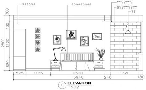 Bedroom elevation with furniture layout cad drawing details dwg file Elevation Drawing Interior, Bedroom Elevation Drawing, Architect Office Workspace, Bedroom Elevation, Room Elevation, Drawing Interior Design, Living Room Elevation, Architect Office Interior, Architectural Graphics