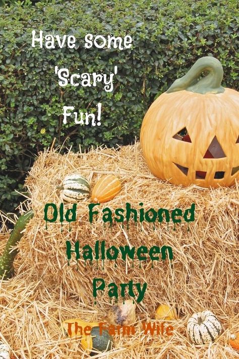 Halloween is the seasonal gate between summer heat and the cooler holidays. Make the transition 'scary' fun for all ages with an Old Fashioned Halloween Party! Old Fashion Halloween Party, Old Fashioned Halloween Party, Farm Theme Halloween Decor, Halloween Neighborhood Party, Haunted Farm Ideas, Haunted Farm Halloween Decor, Scary Farm Halloween Decorations, Spooky Farm Halloween, Kids Halloween Party Decorations