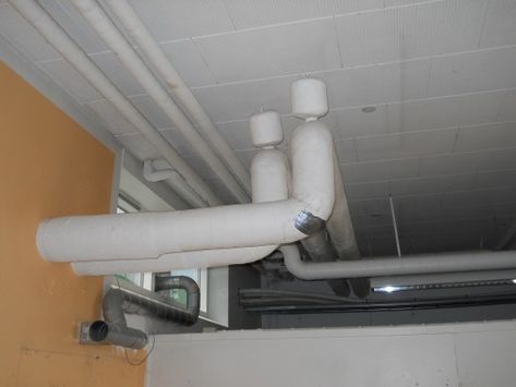 Pipe insulation winterizes the plumbing system. Exposed Plumbing, Basement Insulation, Ice Dams, Attic Ventilation, Frozen Pipes, Pipe Insulation, Attic Insulation, Basement Windows, Galvanized Pipe