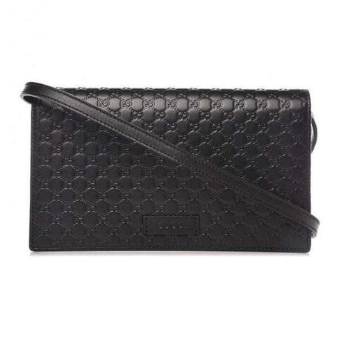 FINAL SALE This chic and compact wallet is superbly crafted of Guccissima calfskin leather in black.  The flap unsnaps to a black leather interior with billfolds, credit card slots, and a zipper compartment. This is an excellent wallet for everyday necessities, with the timeless style of Gucci!MeasurementsBase Length: 8 inWidth: 1.25 inHeight: 4.5 inItem #: 265827  Our products are 100% genuine. In some cases we purchase merchandise from trusted independent suppliers and not directly from the br Compact Wallet, Chain Wallet, Buy Gucci, Wallet Chain, Casual Backpack, Leather Interior, Handbag Backpack, Wallet Case, Luxury Bags