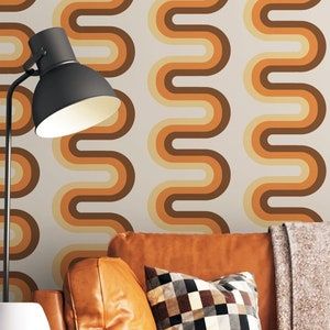 70s Waves, Groovy Waves, Groovy Wallpaper, 70s Wallpaper, Waves Pattern, Waves Wallpaper, Wallpaper Accent, Humble Abode, Wave Pattern