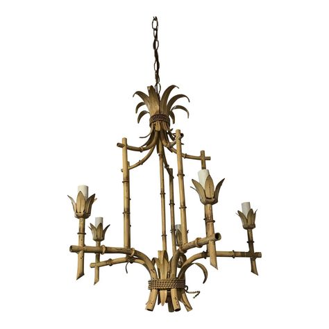 Metal Bamboo Chandelier - Image 1 of 6 Chinoiserie Lighting, Pagoda Decor, Candle Wax Dripping, Birdcage Chandelier, Bamboo Chandelier, British Colonial Decor, Colonial Decor, Small Chandelier, Candelabra Bulbs