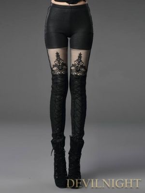 Black Pierced Lace Gothic Leggings for Women Gothic Leggings, Gothic Pants, Lace Up Leggings, Angel Outfit, Gothic Clothes, Winter Leggings, Punk Rave, Lovely Legs, Gothic Outfits