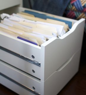 Ikea Galant Hack, Kylie Office, Homemade Desk, Office Inspiration Workspaces, Office Desk With Drawers, Desk Ikea, Fabric Organization, Ikea Alex Drawers, Alex Drawer