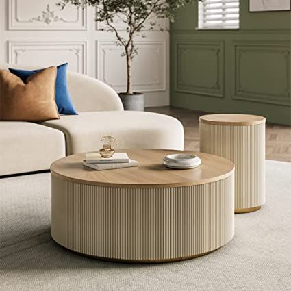 Furniture For Small Spaces Living Room Modern, Sitting Room Table Ideas, Small Centre Table Design, Round Sofa Table, Small Modern Coffee Table, Moderm Coffee Table, Coffee Table Circle Wood, Diy Centre Table, Modern Wooden Coffee Table Round