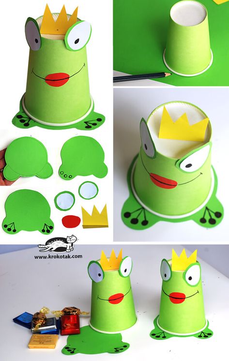 Paper Cup Crafts, Kraf Kertas, Frog Crafts, Cup Crafts, Preschool Lessons, Craft Club, A Frog, Camping Crafts, Childrens Crafts