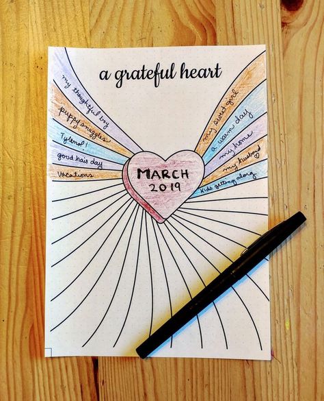 In this crazy time, there is still so much to be grateful for. :-)  #gratefulheart #gratitudelog #happiness #thesmallthings #emanatingheart #appreciatewhatyouhave #lovegratitudehappiness How To Bullet Journal, Gratitude Journal Printable, Bullet Journal Page, Journal Bullet, Bullet Journal Printables, Heart Printable, Bullet Journal Mood, Bullet Journal Aesthetic, Bullet Journal Notebook