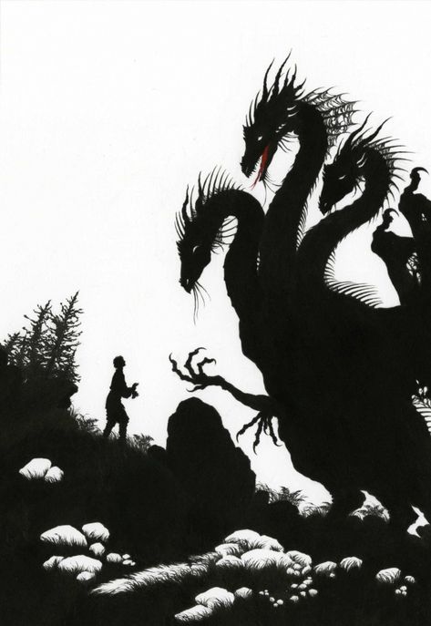 Myths and Legends of Russia: the Illustrations: himmapaan — LiveJournal Myths And Legends, Paper Cut Art, Silhouette Art, Folk Tales, A Dragon, Dragon Art, Art Plastique, Book Illustration, Mythical Creatures