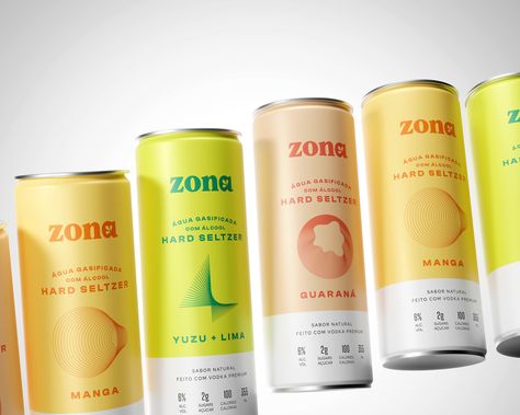 Zona - Hard Seltzer Branding & Packaging :: Behance Seltzer Branding, Minimalist Graphic Design, Drinks Packaging Design, Drinks Brands, Fizzy Drink, Drink Labels, Hard Seltzer, Drinks Design, Branding Packaging