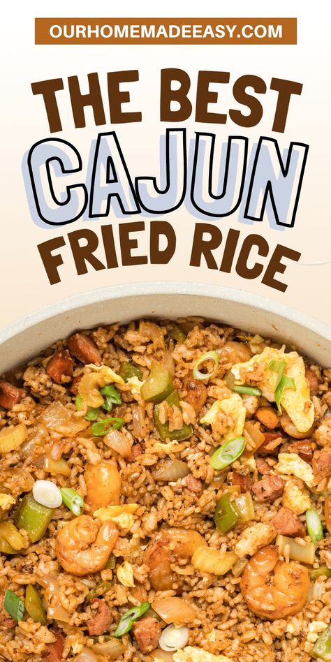 This one pan Cajun Rice recipe is flavorful, easy to throw together, and perfect for busy weeknights. Cajun Shrimp Fried Rice Recipe, Cajun Rice Recipes, Cajun Fried Rice, Cajun Shrimp Fried Rice, Dirty Rice Recipe Easy, Cajun Rice Recipe, Cajun Shrimp And Rice, Cajun Rice, Shrimp Fried Rice Recipe