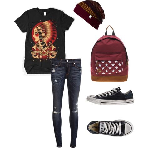 Typical Pop-punk kid., created by rhope on Polyvore Outfit Converse, Pop Punk Fashion, Clothing Board, Punk Rock Outfits, Rock Aesthetic, Rock Outfit, Fashion Closet, Rock Outfits, Celebrity Tattoos